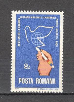 Romania.1974 25 ani miscare ptr. pace CR.291