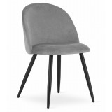 Scaun bucatarie/living, Artool, Bello, catifea, metal, gri, 46x42.5x76.5 cm, Leobert