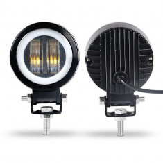 Proiector Led, 7D Optic, 20W, 12V-24V, 7.5CM, Rotund, Pentru ATV, Jeep, Moto, Spot HAL453