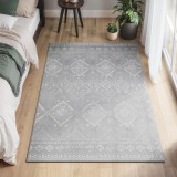SONGMICS Covor decorativ antiderapant, stil boho, lavabil la masina, 120&times;170 cm, gri Household NewTrend