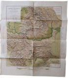 A3024N Harta carpato-balcanică Fisica-Politică lucrată și aranjată pentru școli, elevi și particolari de Maiorul N Boerescu, 1899, Roman