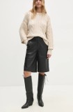 Answear Lab pantaloni scurti femei, culoarea negru, neted, high waist