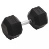 Ganteră vidaXL 30 kg Fontă, Acoperire Cauciuc, Hexagonală Anti-Rostogolire, Multifuncțională, Negru