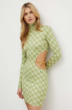 Elisabetta Franchi rochie culoarea verde, mini, mulata, AB56041E2 NORBLIN