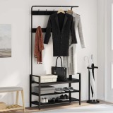 vidaXL Răcător de paltoane Stejar negru 95 x 34 x 184 cm Lemn compozit 879959