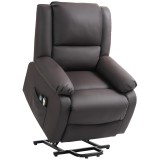 HOMCOM Scaun Reclinabil cu Masaj prin Vibrații și Căldură, Scaun cu Telecomandă și Buzunar Lateral, 89x93x105 cm, Maro &Icirc;nchis | Aosom Romania