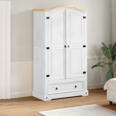 vidaXL Șifonier &bdquo;Corona&rdquo;, alb, 102x52x186 cm, lemn masiv de pin 4012157