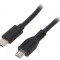 Cablu USB 2.0 USB B Micro la USB C Aurit 1m Negru PVC