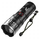 Lanterna de mana P701, LED, zoom telescopic, USB, 150W