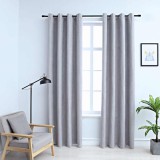 Gossi draperii opace cu inele metalice, 2 buc., gri, 140 x 175 cm