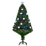 Brad de Craciuncu 16 becuri LED, brad verde, decoratiune de Craciun, brad cu lumini HOMCOM | Aosom Romania