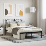 VidaXL Cadru de pat metalic cu tăblie, negru, 120x200 cm 353437
