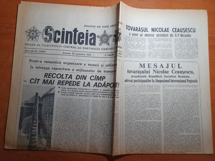 scanteia 29 octombrie 1983-articol orasul dej si CM de gimnastica