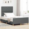 VidaXL Cadru de pat cu headboard Gri &icirc;nchis 120 x 200 cm țesătură 3344796