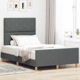 VidaXL Cadru de pat cu headboard Gri &icirc;nchis 120 x 200 cm țesătură