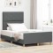 vidaXL Cadru de pat cu headboard Gri &icirc;nchis 120 x 200 cm țesătură 3344796