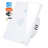 Intrerupator inteligent cu touch, Wifi, 1 canal, 10A, Alb