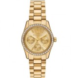 Michael Kors Ceas Multifuncțional Damă Auriu cu Cristale și Brățară din Oțel Inoxidabil