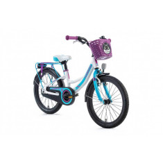 Bicicleta de copii Leader Fox Busby 18 inch, alb-albastru
