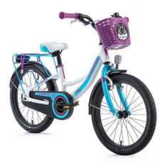 Bicicleta de copii Leader Fox Busby 18 inch, alb-albastru