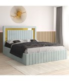 Pat Tapitat Ianis Lemon + Saltea Lux Ortopedica 140x200cm