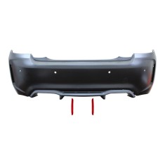 Set bara spate BMW Seria 2 (F22), 03.2014-07.2021, cu catadioptri, cu gauri senzori parcare; grunduit, de vopsit; type M2; cu spoiler; cu gauri pentr
