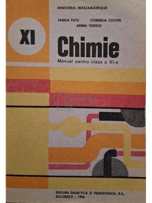 Sanda Fatu - Chimie - Manual pentru clasa a XI-a (Editia: 1994) foto