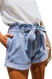 Q425-411 Pantaloni scurti vintage cu cordon in talie