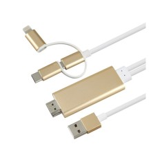 MHL la HDMI Samsung S7 S7 Edge Note 7 Huawei P10 Culoare Aur foto