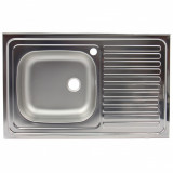 Cumpara ieftin Chiuveta pentru masca+racord flexibil scurgere Z-INOX ZLN-9195ST, Inox anticalcar, Cuva stanga, 50x80 cm