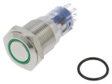 Comutator anti-vandalism verde DPDT 3A 250VAC IP67