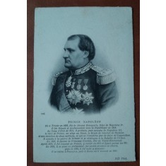 Printul Napoleon Bonaparte, portret gravura alb negru tip carte postala