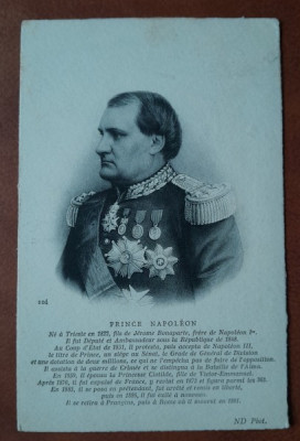 Printul Napoleon Bonaparte, portret gravura alb negru tip carte postala foto