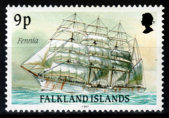 Falkland 1991 (1989), Mi #496 II**, navigatie. corabii, MNH! Cota 2 &euro;!
