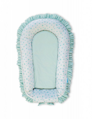 Baby Nest Premium din Bumbac, model fundita menta foto