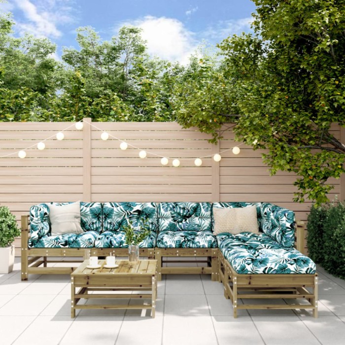 Gossi set mobilier de gradina, 7 piese, lemn de pin tratat