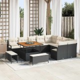 Cumpara ieftin Set de canapele pentru gradina 12 buc. Negru poliratan