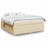 vidaXL Pat box spring cu saltea, crem, 200x200 cm, textil 3285600