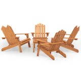 Cumpara ieftin Set mobilier de gradina Adirondack, 5 piese, lemn masiv acacia