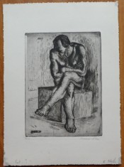 Gravura de Albu, nud, exemplar 2 / 3, stare foarte buna foto