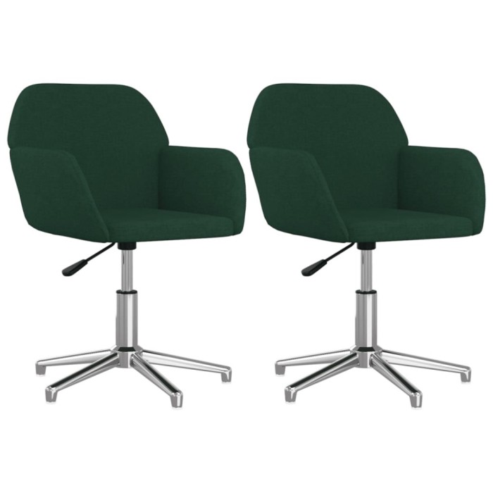 Scaune de bucatarie pivotante, 2 buc., verde inchis, catifea