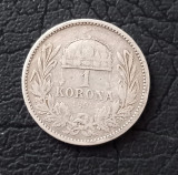 1 korona, Ungaria, 1893 _ moneda argint 0.835 _ Francis Joseph I _ km 484