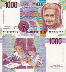 ITALIA 1.000 lire 1990 UNC!!! foto