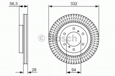 Disc frana MITSUBISHI PAJERO III Canvas Top (V6_W, V7_W) (2000 - 2006) BOSCH 0 986 479 782 foto