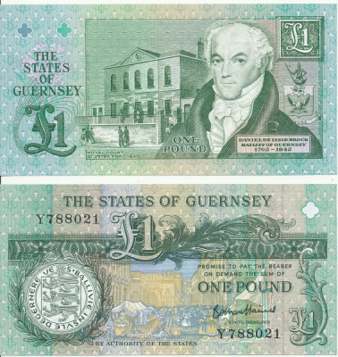 !!! GUERNSEY - 1 POUND (2016) - P 52 d - UNC /SERIA Y / SIGN . HAINES foto