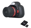 Pachet: Card memorie 32Gb + Camera foto digitala pentru copii, THD Pixels D6, aspect DSLR, rezolutie 18 megapixeli, neagra