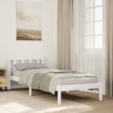 vidaXL Cadru pat foarte lung fără saltea alb 80x220 cm lemn masiv pin 852443