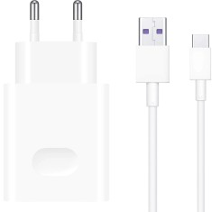 Incarcator retea HW-100400E00, CP84, Super Charge, cu cablu date Type C pentru Huawei Mate 10,Mate 20 Pro,Mate 30,P40 Pro,Nova 7,P30 Pro, 40W, Alb foto