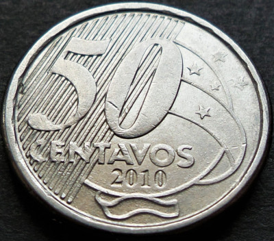 Moneda 50 CENTAVOS - BRAZILIA, anul 2010 * cod 772 foto