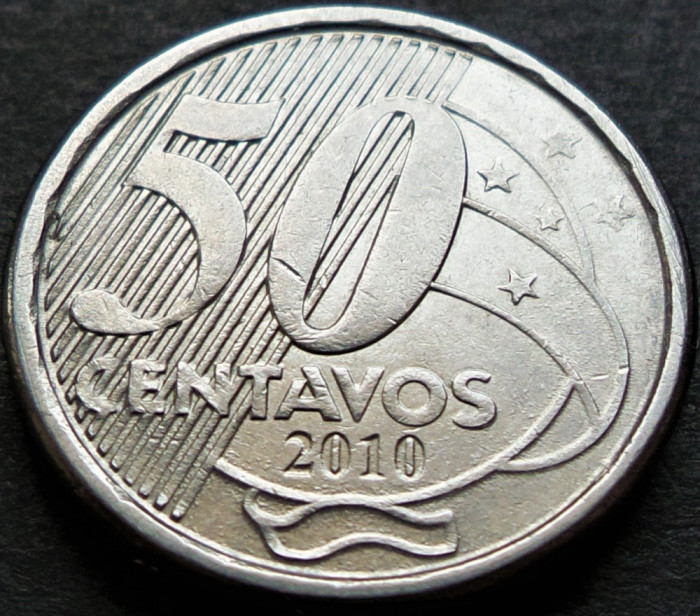 Moneda 50 CENTAVOS - BRAZILIA, anul 2010 * cod 772